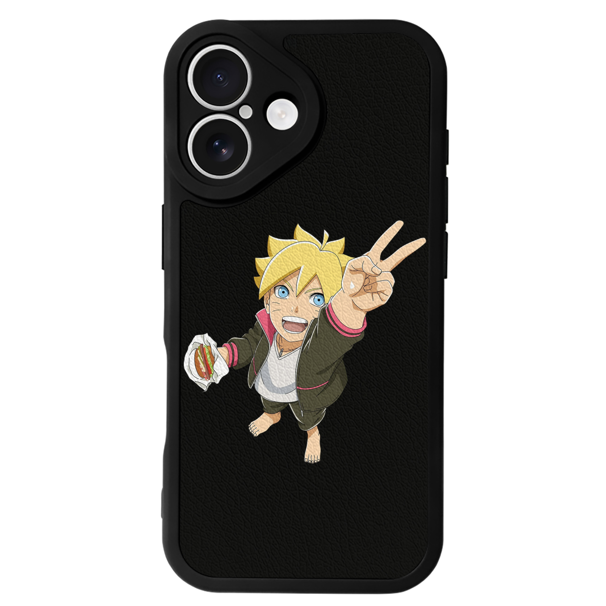 （画像用） NARUTO -ナルト- うずまき ボルト Uzumaki Boruto 【iPhone 16シリーズ対応】シリコンスマホケース（レザー調） 材質：シリコン